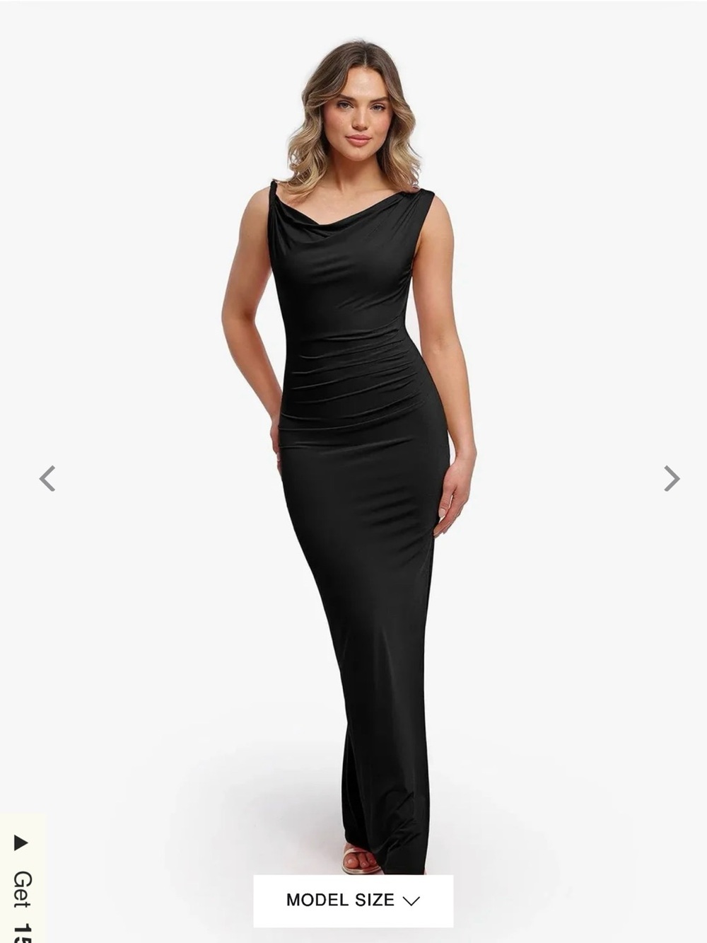 Sleek Black Cowl Neck Maxi Dress
